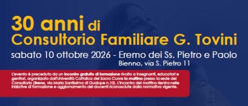 Breno - 30 anni di Consultorio Familiare; Sabato 10 ottobre